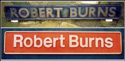 Robert Burns nameplates ex-70006 and ex-87035